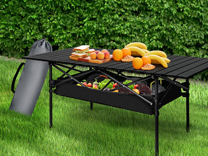 Levede Folding Camping Table Portable Black-1864184458035466246