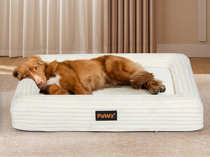 Pawz XXL Size Orthopedic Dog Bed with Corduroy Removable Cover Waterproof Washable Beige-1954802490021122054