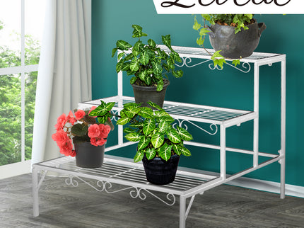 Levede 3 Tier Rectangle Metal Plant-1894516822309474310