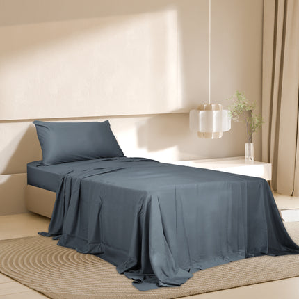 Dreamz 3pcs Sinigle Size 100% Bamboo Bed Sheet Set in Charcoal Colour Single-1973194027599794182