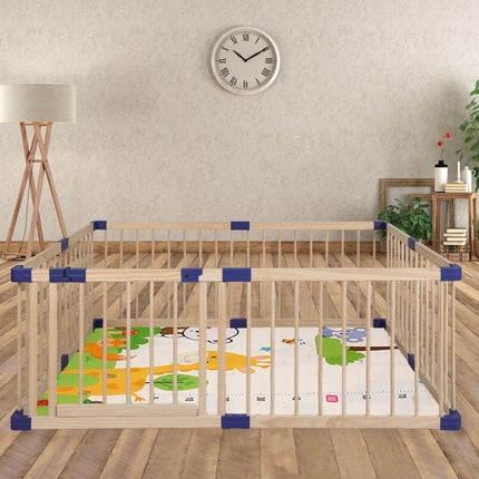 BoPeep Kids Playpen Wooden Baby Safety Medium-1973193917885190150