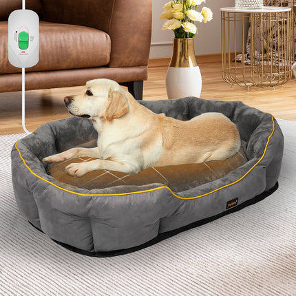 PaWz Electric Pet Heater Bed Heated XL Grey X-Large-1973193657288888326