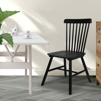 Levede 4x Dining Chairs Kitchen Winsor Black-2006732719123468294