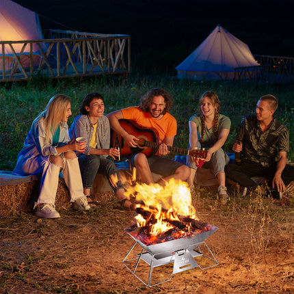 Levede Portable Folding BBQ Charcoal Grill Silver-1973193516473520134