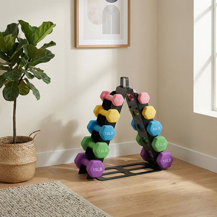 Centra Dumbbells Rack 5 Pair Dumbbell Stand Home Gym Storage 80kg Capacity-2029334099688296454
