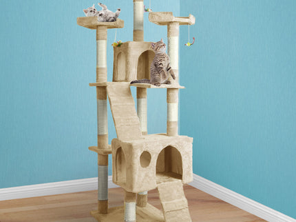PaWz 184cm Cat Trees Scratching Post Beige-1864184313130651654