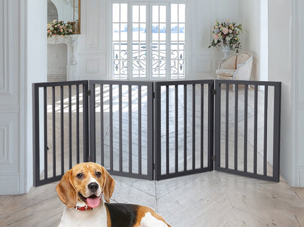 Wooden Pet Gate Dog Fence Retractable Grey 600x 3MM-1864184510149693446