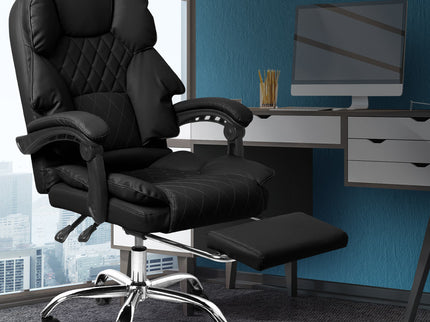 Levede Gaming Chair Office Computer Black Footrest-1864184461713870854