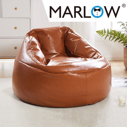 Marlow Bean Bag Chair Cover PU Couch Tan-1975420518999920646