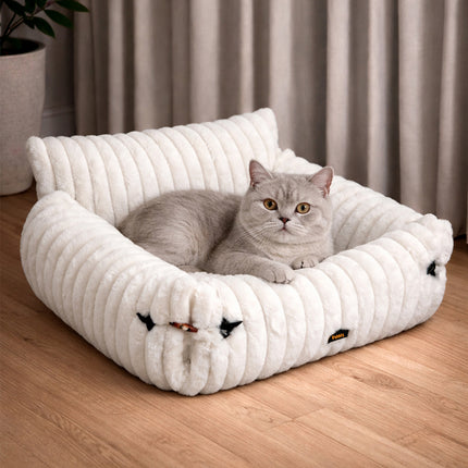 Pawz Cat Bed Extended Soft Plush Lounge Sofa Couch Pet Small Dog Removable Cover-2065254304725471238