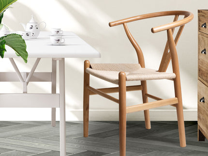 Levede 2x Dining Chairs Wooden Hans Clear-1942353395436359686