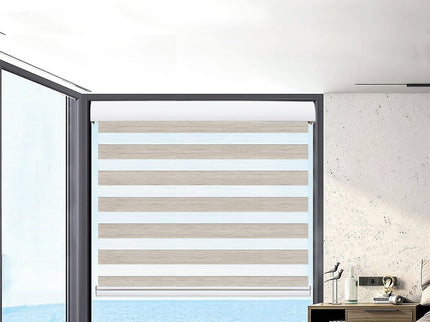 Marlow Blackout Zebra Roller Blind Curtains 210x210 Beige-1942353389463670790