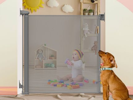 BoPeep Retractable Baby Safety Gates 150cm Grey 150 cm-1864184339366023174