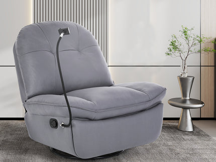 Levede Recliner Chair Lounge 360?Swivel Black-1864184462552731655