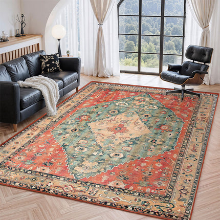 Marlow Floor Rug Vintage Polyester Washable Area Rugs-2029387291516080134