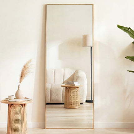 Yezi Rectangular Full Length Mirror 165x60cm Gold Standing Floor Wall Leaning-2065254637262475270