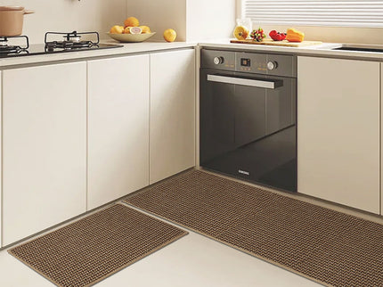 Marlow Kitchen Rug 2PCS Woven Non Slip Absorbent Brown-1910112282776571910