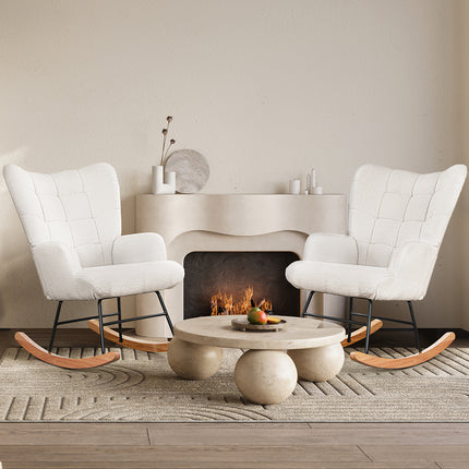 Levede Fleece Rocking Chair-1975420386770292742