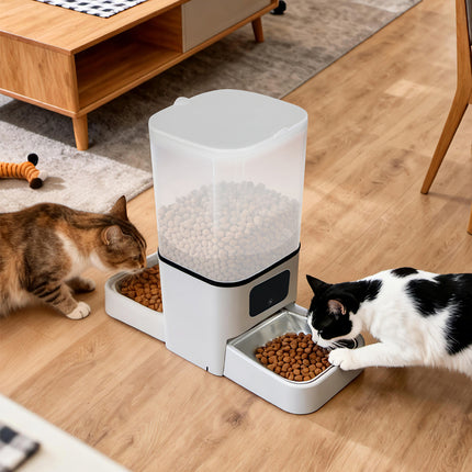 PaWz 6L Automatic Pet Feeder 2 Bowl Food Dispenser-2029387318351237126