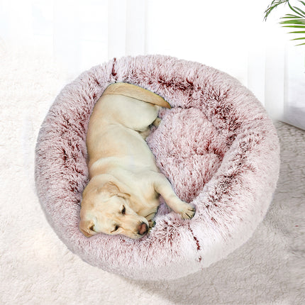 PaWz Pet Bed Cat Dog Donut Nest Calming L Pink Large-1973193629174468614