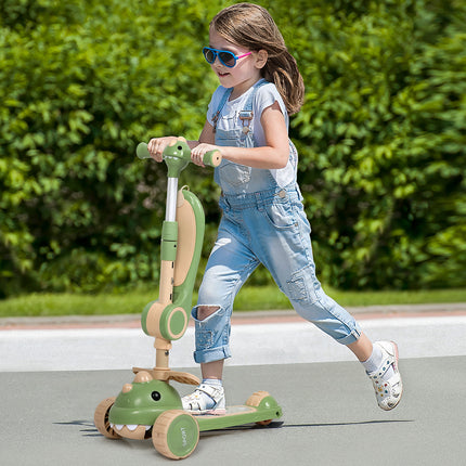 BoPeep Foldable Kids Scooter Flip-able Seat Green-1973193421006966791