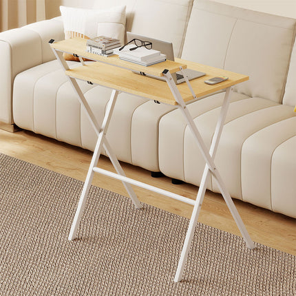 Levede Foldable Computer Desk Office Study Desk Oak-2011971108705800198