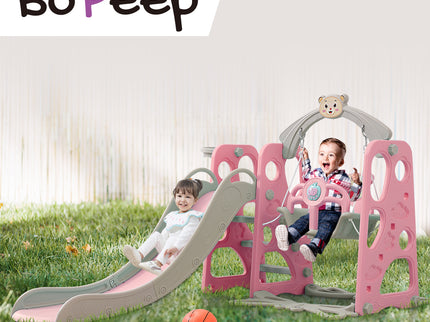 BoPeep Kids Slide Swing Basketball Ring Pink-1831592547819065350