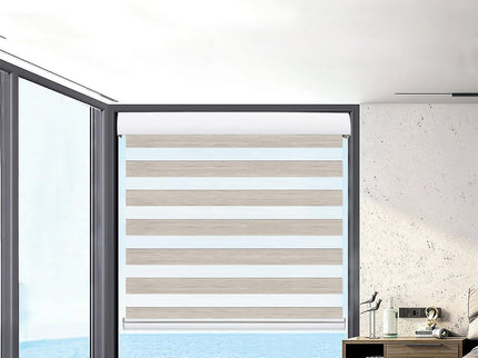 Marlow Blackout Zebra Roller Blind Curtains 180x210 Beige-1942353389123932166