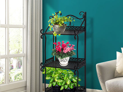 Levede Plant Stand 3 Tiers Outdoor Indoor Black-1864184721320316934