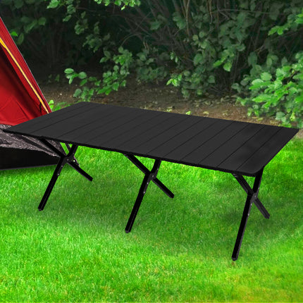 Levede Folding Camping Table Portable Black-1864184455887982598