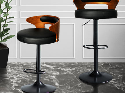 Levede 1x Kitchen Bar Stools Gas Lift Black-1919892921474224134
