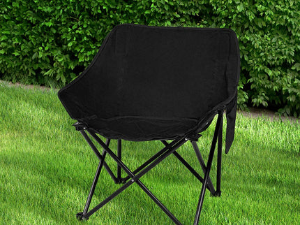 Levede Folding Camping Moon Chair Lightweight Black-1864184458459090950