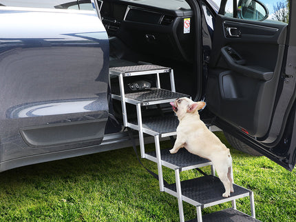 PaWz 6 Steps Dog Ramp Adjustable Height Black-1864184533121896454