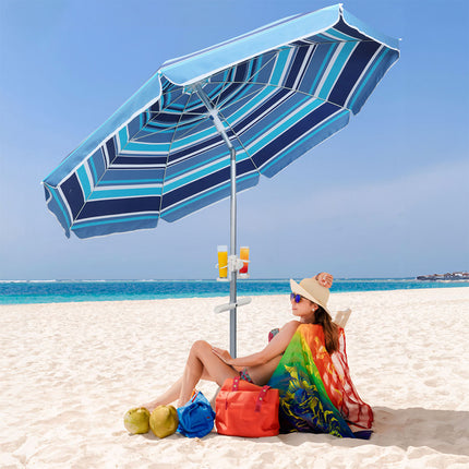 Mountview 2.2M Outdoor Beach Umbrellas Sand Blue-1973193499629195270