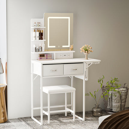 Levede Dressing Table LED Makeup Mirror Stool Set Vanity Desk Fold-up Panel-2029334101139525638