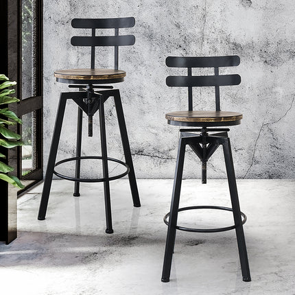Levede 1x Bar Stool Industrial Adjustable-1975420484073951238