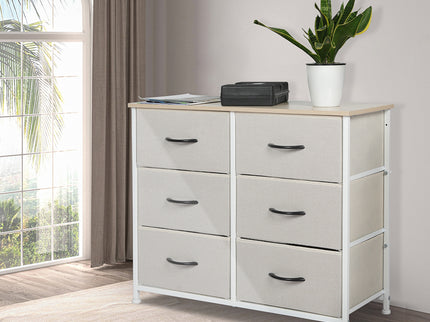 Levede Storage Cabinet Tower Chest Beige-1942353396505907207