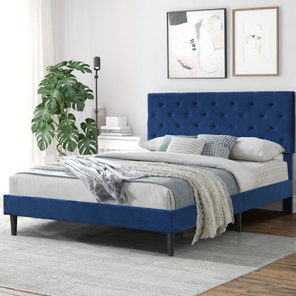 Levede Bed Frame Queen Size Mattress Blue-1973194030422560774
