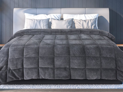 DreamZ Quilt Doona Comforter Blanket Grey Super King-1864184580446228486