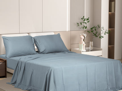 Dreamz 4pcs Double Size 100% Bamboo Bed Sheet Set in Grey Colour-1942353307494387718