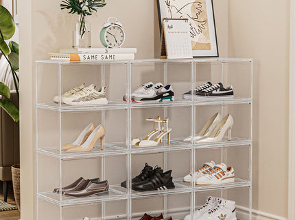 Stacked 2Pc Shoe Box Storage Display Stackable-1910112259397521414