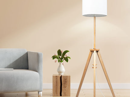 EMITTO Tripod Floor Lamp Wooden Modern Natural-1864184397318721542