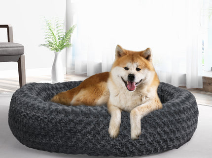 PaWz Calming Dog Bed Warm Soft Plush XL Dark Grey X-Large-1864184534690566150