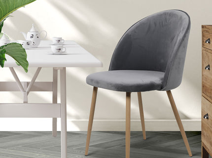Levede 2x Dining Chairs Seat French Grey-1942353394178068486