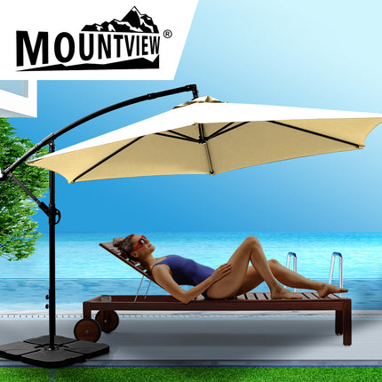 Mountview 3M Outdoor Umbrella Cantilever Grey-1975420431745814534