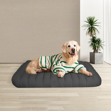 Pawz L Size Orthopedic Dog Bed with Sherpa Plush Removable Cover in Grey-2018816704137793542