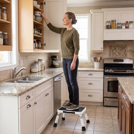Levede Folding Aluminium Step Stool 150kg 3 Height Adjustable Portable Multi-Use-2050059014036918278