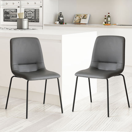 Levede Stackable Dining Chairs Kitchen Grey-1975420496312930310