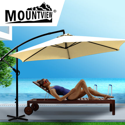Mountview 3M Outdoor Umbrella Cantilever Beige Without Base-1973193985824526342