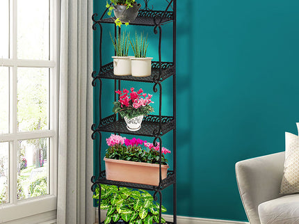 Levede Plant Stand 5 Tiers Outdoor Indoor Black-1864184722444390406